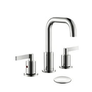 TimeArrow Chrome Widespread Bathroom Faucet Lavatory Vanity Faucet for 3 Holes with Pop up Drain and 360  Swivel Brass Spout, TAF288S-CP