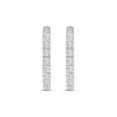 thumbnail image 1 of TimeLe$$ Classics 0.25 Carat TW Double Sided Round Natural Diamond Ladies Huggies Hoop Earrings in 10K White Gold, 1 of 6