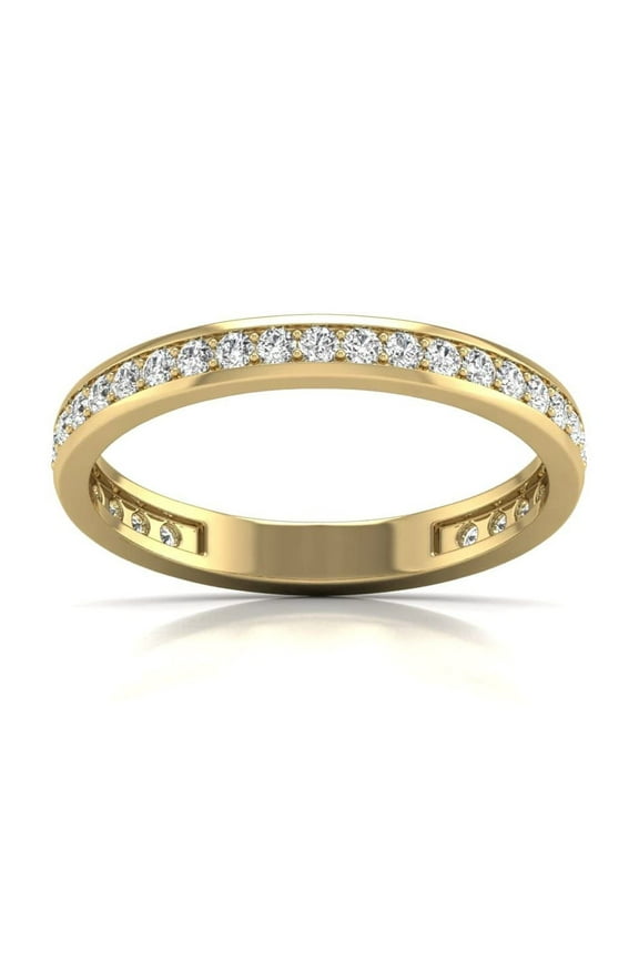 1/2 Carat TW Natural Diamond Eternity Band in 14K Yellow Gold (Ring Size 8)