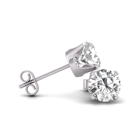 TimeLe$$ Classics 1/3 Carat TW Natural Diamond Solitaire Stud Earrings in White Gold