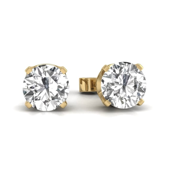 TimeLe$$ Classics 1/4 Carat TW Natural Diamond Solitaire Stud Earrings in Yellow Gold