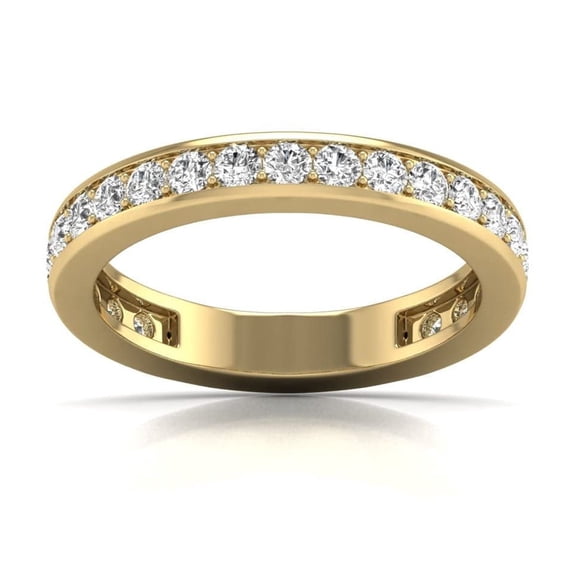 TimeLe$$ Classics 1 Carat TW Natural Diamond Eternity Band in 14K Yellow Gold (Ring Size 6.5)