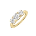 thumbnail image 1 of TimeLe$$ Classics 1 Carat TW Round Cut Lab Grown Diamond Three Stone Engagement Ring in 14K Yellow Gold (Ring Size: 7.5), 1 of 6