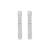 TimeLe$$ Classics 10K White Gold Natural Diamond Small Huggie Hoop Earrings - 0.10 CTW
