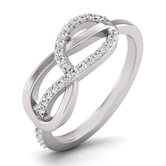 TimeLe$$ Classics 14K White Gold Diamond Infinity Ring (Ring Size 6)