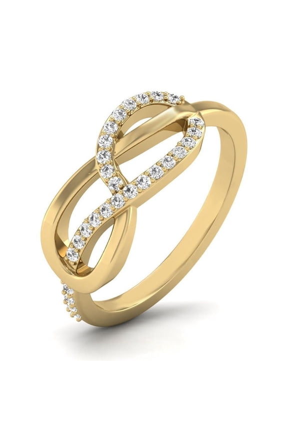 14K Yellow Gold Diamond Infinity Ring (Ring Size 10)
