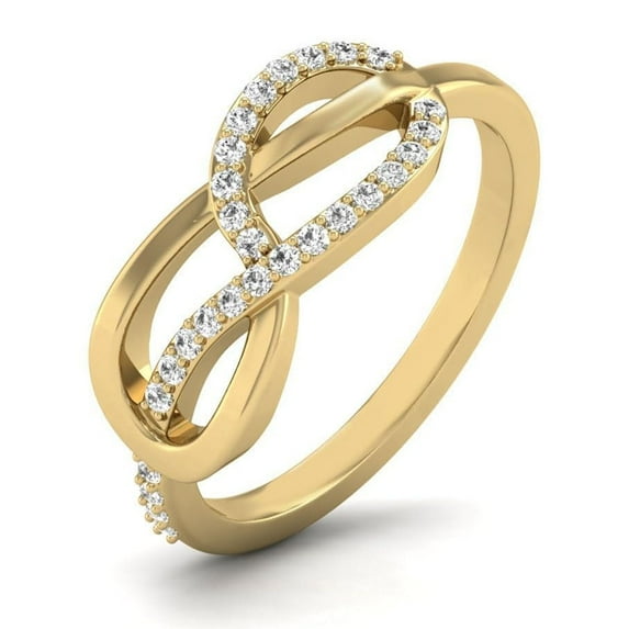 TimeLe$$ Classics 14K Yellow Gold Diamond Infinity Ring (Ring Size 6)