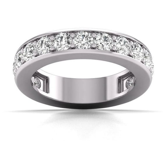TimeLe$$ Classics 2 Carat TW Natural Diamond Eternity Band in 14K White Gold (Ring Size 6.5)