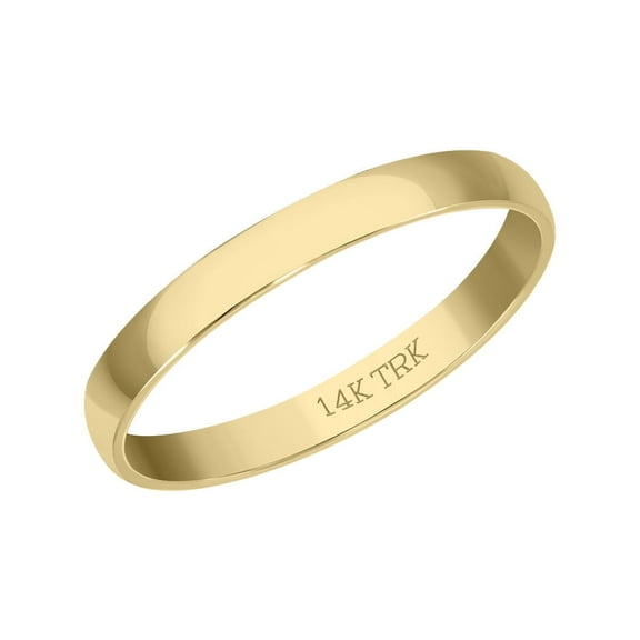 TimeLe$$ Classics 2 MM Plain Band Ring for Women in Solid 14K Yellow Gold, Pleasant Gold Ring, A Stunning Precious Jewelry Gift for Her (Ring Size 7)