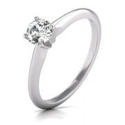 TIMELE$$ CLASSICS 3/4 Carat Lab Grown Diamond 4 Prong Solitaire Ring in 14K White Gold (Ring Size 10)