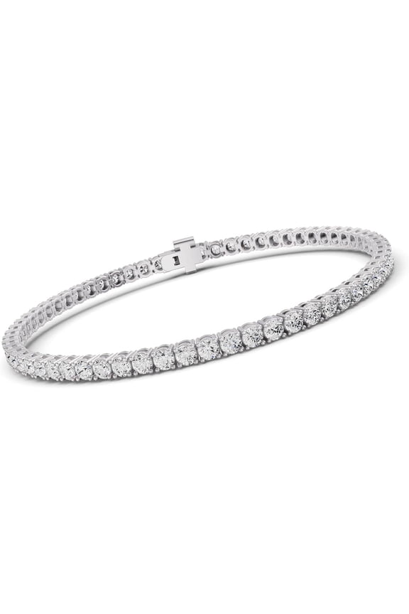 TimeLess Classics 4-Prong Setting Straight-Line Lab-Grown Diamond Tennis Bracelet in 14K White Gold - 1 CTW