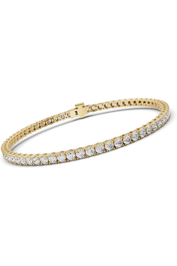 TimeLess Classics 4-Prong Setting Straight-Line Lab-Grown Diamond Tennis Bracelet in 14K Yellow Gold - 1 CTW