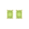 thumbnail image 1 of TimeLess Classics Emerald Cut Peridot Stud Earrings in 14K Yellow Gold - 6x4MM, 1 of 5