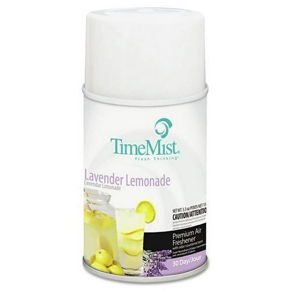 TimeMist 1042757 5.3 oz. Aerosol Spray Premium Metered Air Freshener Refills - Lavender Lemonade