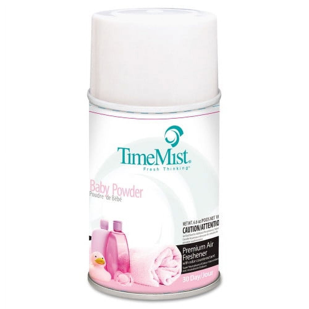 TimeMist Premium Metered Air Freshener Refill, Baby Powder, 5.3 oz Aerosol Spray, Each