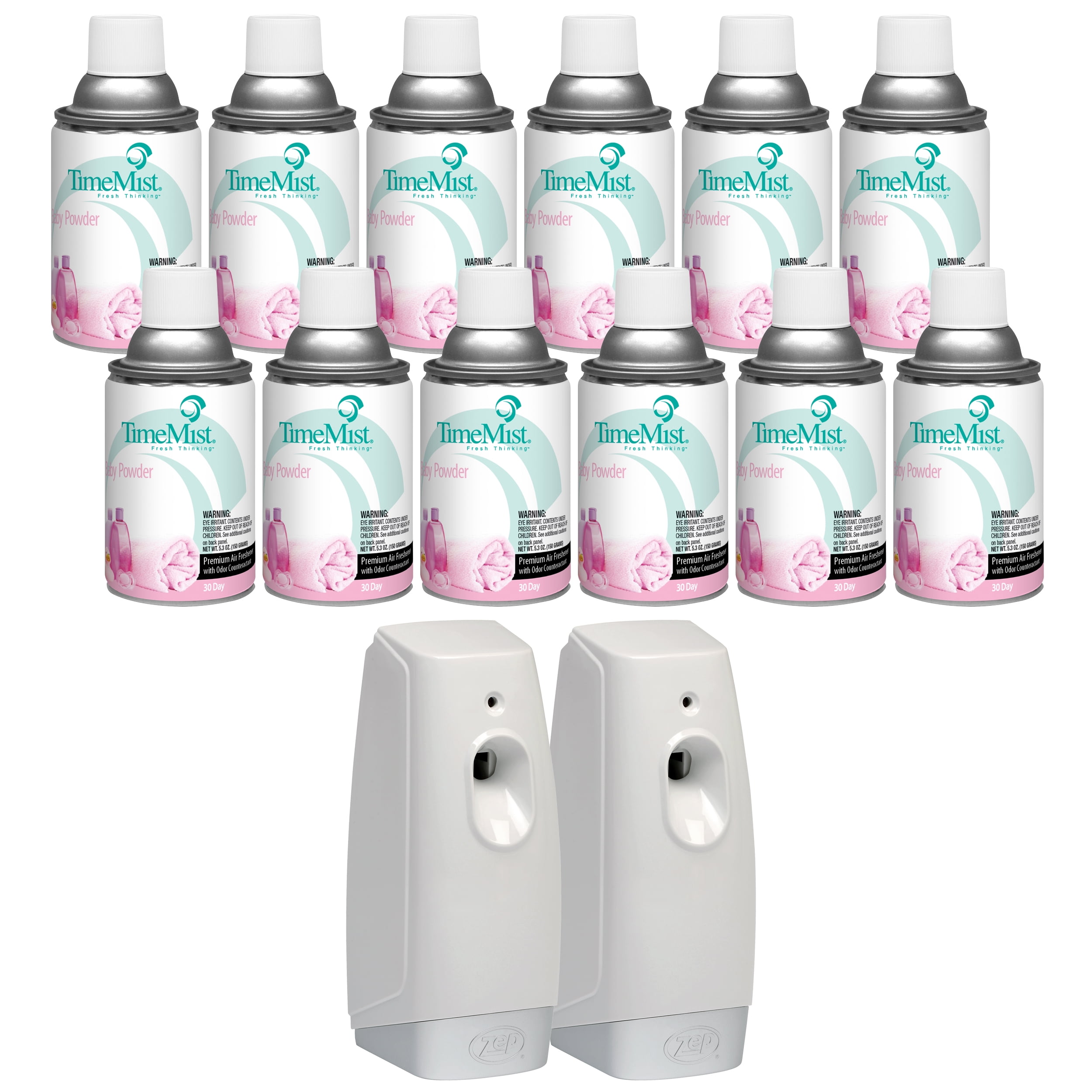 TimeMist Premium Metered Air Freshener Refills, Baby Powder (Case of 12