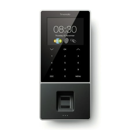 TimeMoto TM-828 SC - Clocking-in System with Fingerprint, MIFARE, DESfire and RFID Reader for Up to 2.000 Users - Including Employee Management Solution
