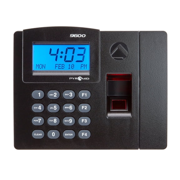 Pyramid Time Systems TimeTrax Elite Biometric Time Clock System, Fingerprint Employee Time Clock with Payroll Software, 50 Employee Capacity