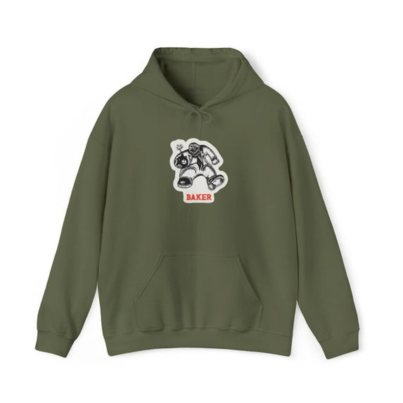 Timebomb Baker Skateboard Skate 00s 2000s Vintage Classic Hoodie Print - S / Military Green