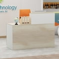 thumbnail image 1 of Timechee 55.1"W 43.3"H Rectangular Wood Reception Desk With Lockable Drawer, 1 of 5