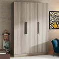thumbnail image 1 of Timechee 70." H x 47.2" W Wardrobe Cabinet Armoire Three Doors In White Closet Grey Wood, 1 of 5