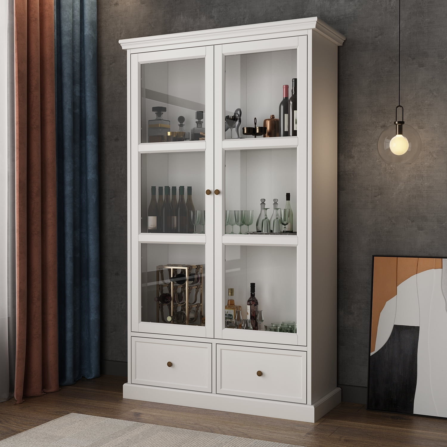 Curio cabinet cheap with drawers
