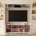 thumbnail image 1 of Timechee Living Room Set with TV Stand and Two Bookcases Doors 102"/68.1"W 68.1"-NO SIDE CABINET - White, 1 of 5