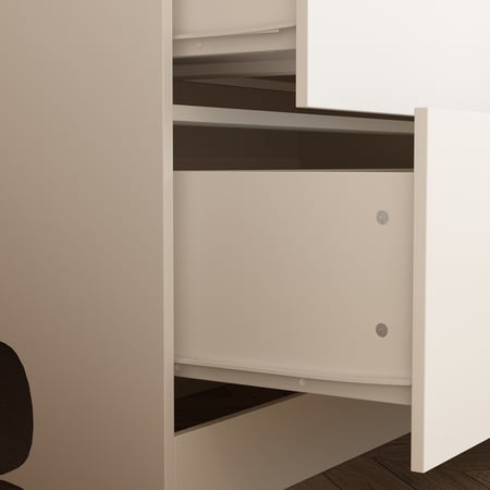Timechee Wardrobe Closet Armoire wi/Mirror & Scalable Hanging Rod Space Saving White