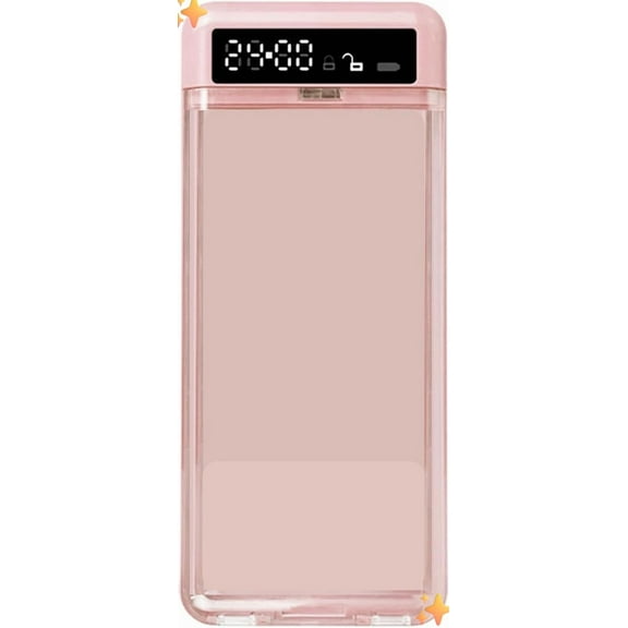 Timed Lock Box - Transparent Phone Lock Box for Home School Travel, Excessive Games Prevention with Secure Locking Design, Sturdy Acrylic Construction, Security Accessory for Classroom College