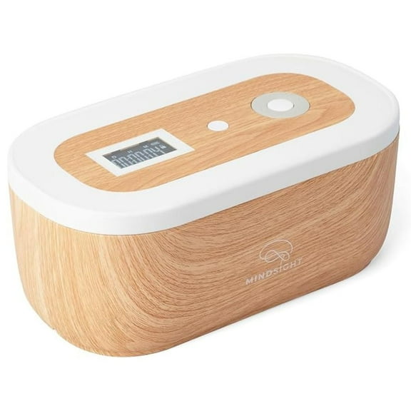 Mindsight Timed Lock Box, Digital Countdown Storage Box with 3 Lock Modes for Phones, Snacks, and Gaming Controllers, Habit and Wellness Tool (Woodgrain)