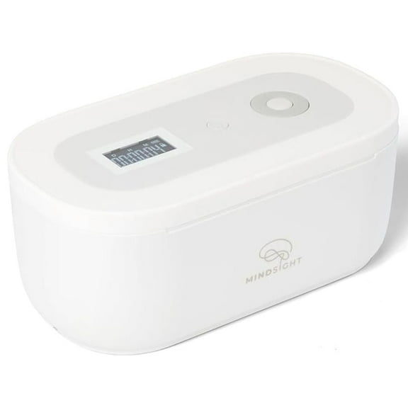 Mindsight Timed Lock Box, Digital Countdown Storage Box with 3 Lock Modes for Phones, Snacks, and Gaming Controllers, Habit and Wellness Tool (White)