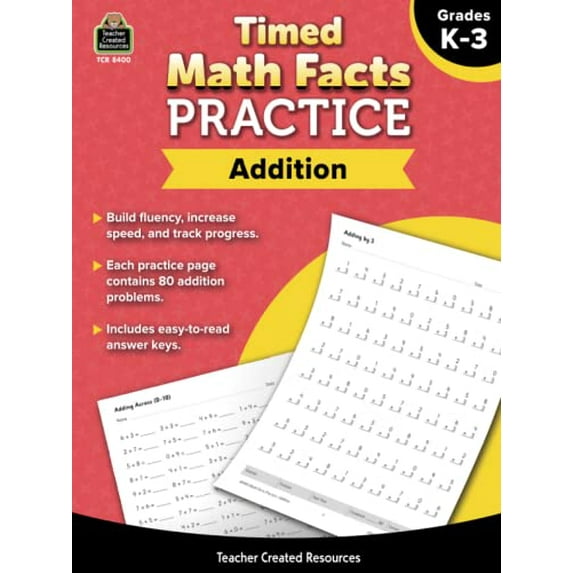 Pre-Owned Timed Math Facts Practice: Addition (Paperback) 1420621424 9781420621426