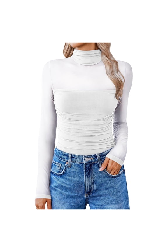 1 Piece Rompers for Women High Neck Long Sleeve Lightweight Slim Fitting Going out Jumpsuits Fashion