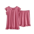 thumbnail image 1 of Timegard 2 Piece Pajamas Sets for Women Plus Size Lace Tank Top and Ruffled Shorts Lounge Sleepwear Pj Outfits, 1 of 2