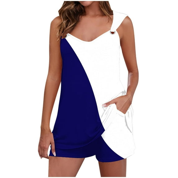 Timegard 2 Piece Sets for Women Summer Sleeveless Comfy Tank Top Shorts Gradient Color Casual Outfits