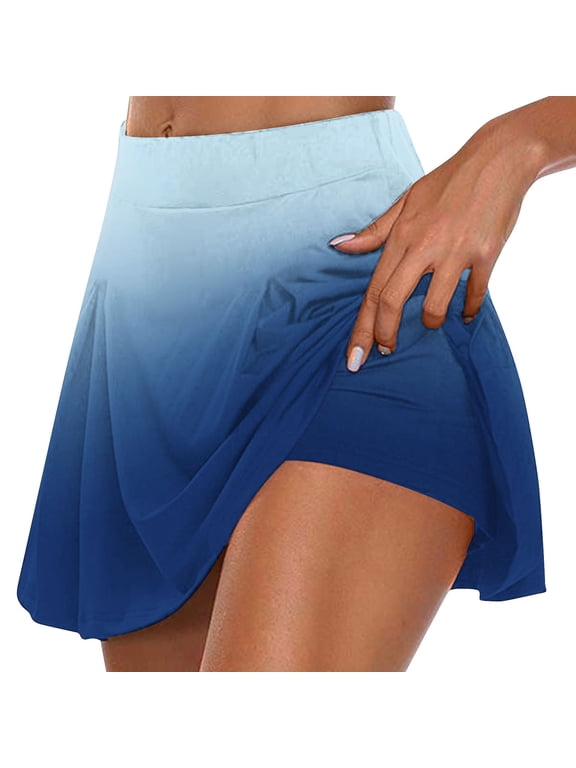 2 in 1 Skorts for Women High Waist Athletic Loose Comfy Skirt with Shorts Workout Yoga Shorts