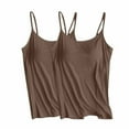thumbnail image 1 of Timegard 2pc Tank Top for Women Built in Bras Soft Solid Color Homewear Camis Casual Spaghetti Strap Tee, 1 of 2