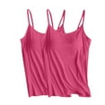 Timegard 2pc Tank Tops for Women Built in Bra Plus Size Round Neck Soft