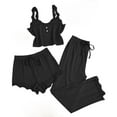 thumbnail image 1 of Timegard 3 Piece Sets for Women Camisole Shorts Pants Pajamas Outfits Solid Color Comfy Loungewear Summer, 1 of 2