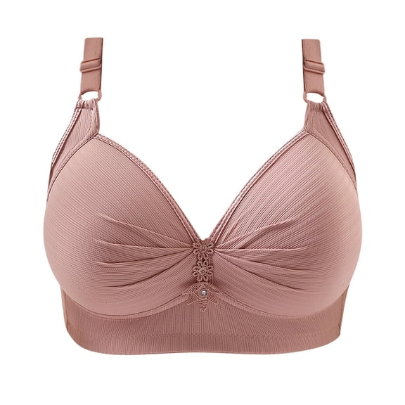 Timegard 3pc Bra for Women No Underwire Ruched Adjustable Strap Full Support Comfort Daily Bralette