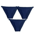 thumbnail image 1 of Timegard 3pc Cotton Thong for Women Low Waist Solid Color Comfy No Show Underwear Ladies Panties, 1 of 5