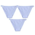 thumbnail image 1 of Timegard 3pc Cotton Thong for Women Low Waist Solid Color Comfy No Show Underwear Ladies Panties, 1 of 5