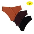 thumbnail image 1 of Timegard 3pc Thong for Women Plus Size Low Waist Comfy Panties Lightweight Briefs Breathable Underwear, 1 of 5
