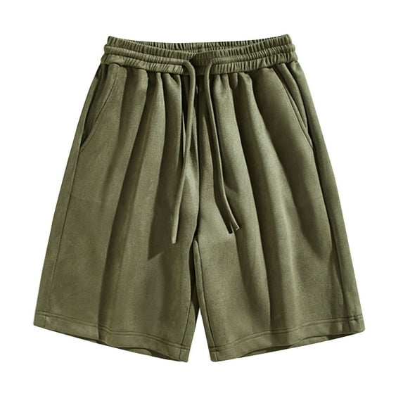 Timegard Athletic Shorts for Men Plus Size Sweat Shorts Elastic Waist Comfy Solid Color Running Shorts