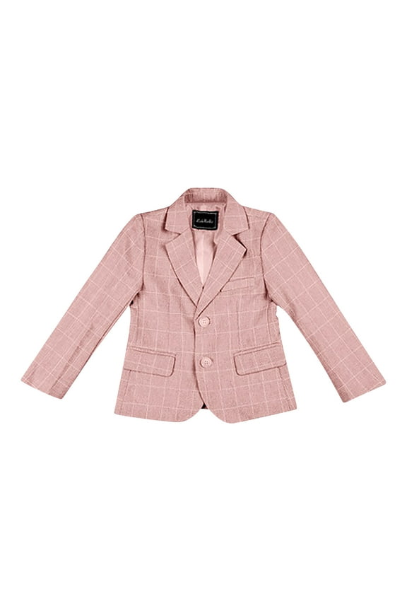 Baby Boy Clothes Little and Big Boys Blazer Button Plaid Suit Jackets Kids Fall School Coats
