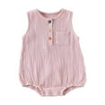 thumbnail image 1 of Timegard Baby Boy Girl Clothes Newborn Toddler Sleeveless Onesie Comfy Button Jumpsuit Infant Unisex, 1 of 8