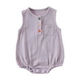 thumbnail image 1 of Timegard Baby Boy Girl Clothes Newborn Toddler Sleeveless Onesie Comfy Button Jumpsuit Infant Unisex, 1 of 4