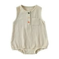 thumbnail image 1 of Timegard Baby Boy Girl Clothes Newborn Toddler Sleeveless Onesie Comfy Button Jumpsuit Infant Unisex, 1 of 7