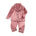 thumbnail image 1 of Timegard Baby Boy Girls Clothes 2 Piece Toddler Pjs Satin Shirts Pants Outfits Comfy Homewear Unisex, 1 of 3