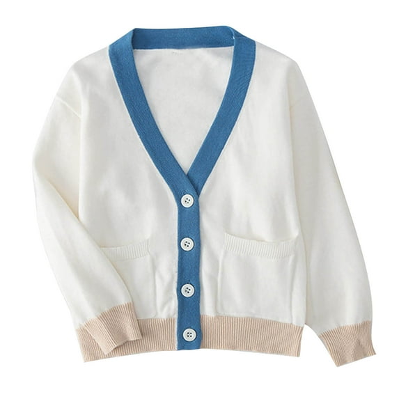 Timegard Baby Boy Girls Clothes Lightweight Sweater Cardigan Color Block Button up Knit Jacket Fall Winter